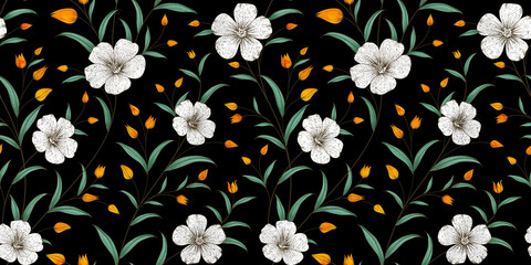 floral digital grunge decorative pattern background use for wallpaper