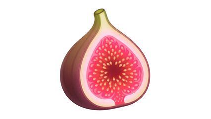 A halved fig isolated on transparent background