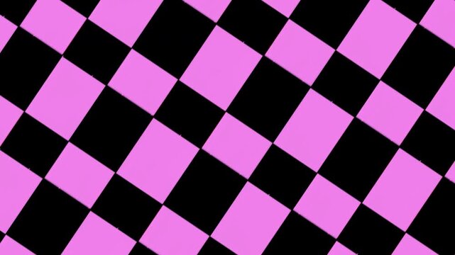 Colorful checkerboard pattern background loop, abstract geometric squares moving 4K.