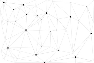 Fototapeta premium Abstract Network Visualization with Interconnected Nodes and Polygonal Mesh,Computational Geometry and Spatial Connectivity Concept on White Background