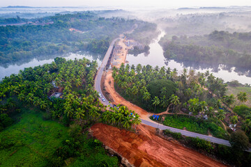 bridge construction, indian road bridge, new road construction, river bridge