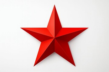 Fototapeta premium Bright red 3d star on white background