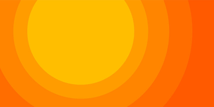 Bright vector background with concentric circles in yellow to orange gradient, radiating from the center like a sunburst for a warm, energetic, and eye-catching effect.