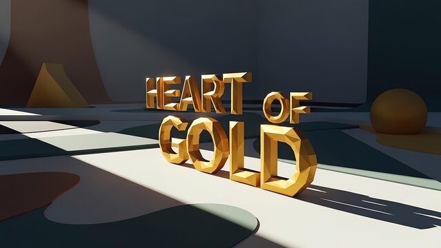 Golden 3D Text 'Heart of Gold'