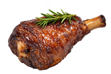Roasted lamb shank with savory herbs, a delicious slow-cooked bone-in feast ready for a gourmet meal