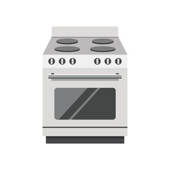 Fototapeta premium Modern kitchen stove oven flat design vector illustration suitable for cooking, baking, home kitchen
