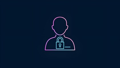 Digital Identity Security Icon – User Profile with Lock