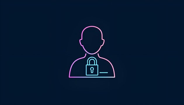 Digital Identity Security Icon – User Profile with Lock - Powered by Adobe