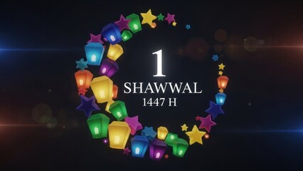 abstract colorful background 1 syawal 1447 h