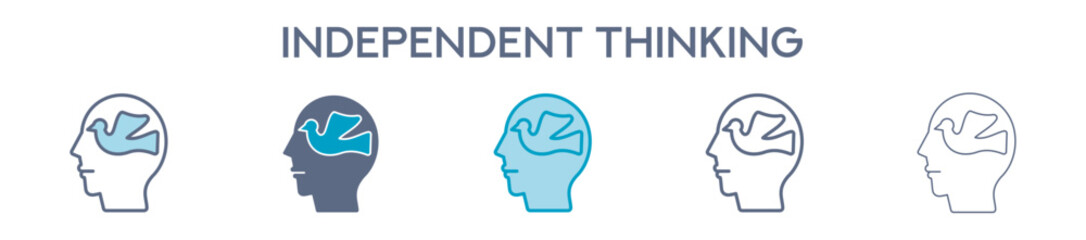 Independent Thinking Element For Design Graphic - Multi Styles. Vector Illustration Of Two Colored And Black. Multiple Icons Designs Can Be Used For Mobile, Ui, Web  © Blackonion