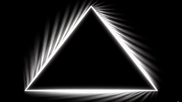 Animation of light rays circling an abstract triangle