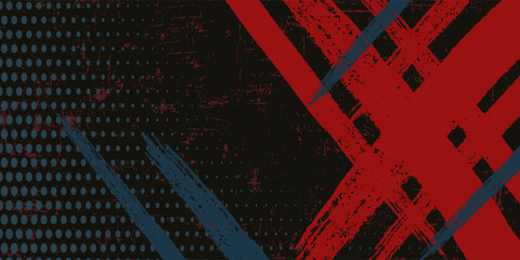 Dynamic grunge sport background with bold red and blue brush strokes, splatter texture, and dark abstract design. Perfect for sports poster, event banner, flyer, and energetic promotional design.