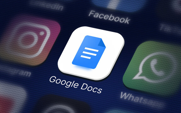 Google docs logo on the smartphone
