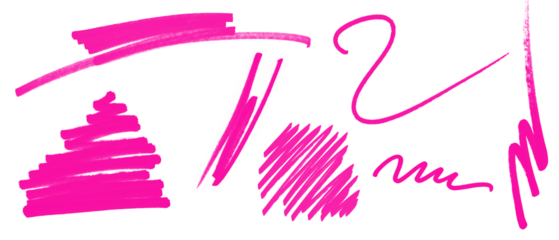 Brush arrow png file pink brushstroke arrows and shapes on black background