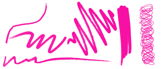 Brush arrow png file with pink neon lines on black background