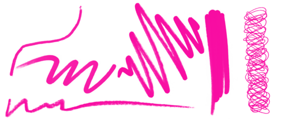 Brush arrow png file with pink neon lines on black background