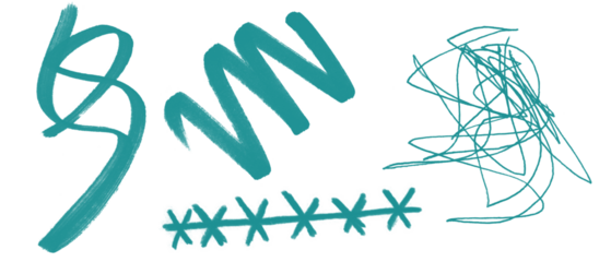 Brush arrow png file with teal glowing strokes on black background