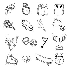 Collection of sketchy sport icons