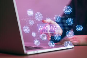 Exploring AI chat features on a laptop in a modern workspace during the day