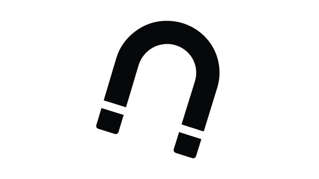 Simple black horseshoe shape on a white background silhouette