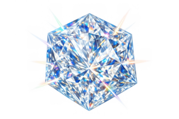 Shining briolette diamond on transparent background symbolizing luxury, wealth, and engagement