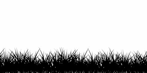 A simple silhouette of grass against a stark white background © Lalin