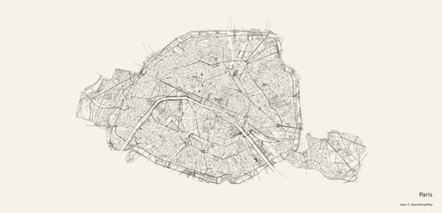 Vector map of Paris