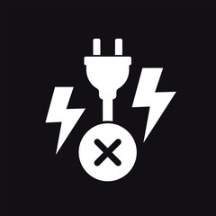 Obraz premium blackout icon with electric plug, no electricity sign