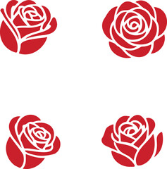 Set of rose flower vector