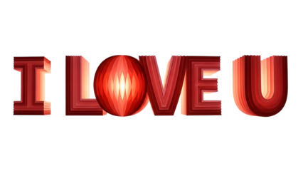  Hanging paper I LOVE U lantern ornament, layered folded paper texture Clipart PNG, Transparent Background