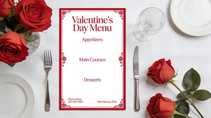 Elegant Valentine’s Day Menu Design