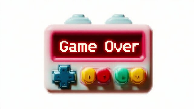 A Colorful, Retro Video Game Controller Displaying 'Game Over' Message, Symbolizing the Conclusion of a Gaming Session and the Challenges Faced by Players in Their Journey.