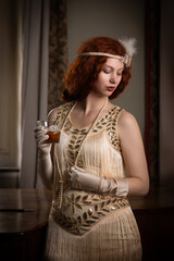 1920s woman drinking