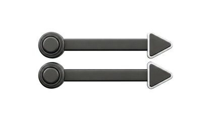 Two black directional arrows on a white background