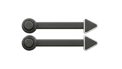 Two black directional arrows on a white background