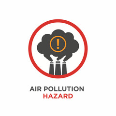 Isolated minimal vector icon of air pollution hazard, clean stock style, white background.