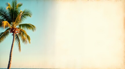 Cozy Illustrated Palm Tree with String Lights at Sunset