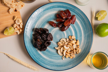 lentils, chickpeas, chestnuts on a plate