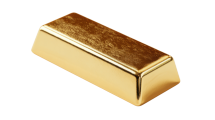 Shiny gold bar ingot symbolizing wealth investment luxury finance precious metal asset isolated on white background