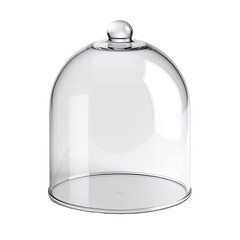 Obraz premium Clear glass cloche with rounded top, sitting on a dark background