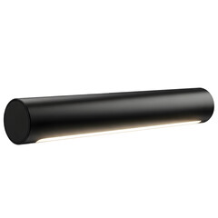 A shiny black cylinder isolated on transparent background