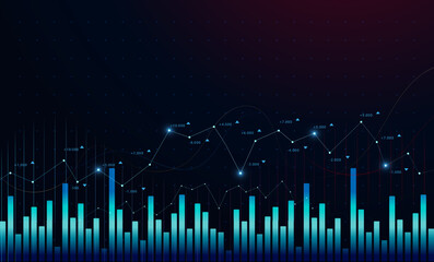 Finance chart illustrating stock index trends, price fluctuation, and trade signals. Financial graph displaying stock price changes, index data, and profit analysis concept