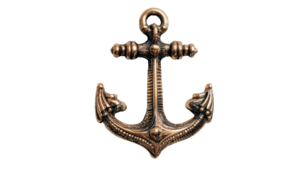 Vintage metal anchor symbol representing nautical maritime stability strength and hope concept isolated decorative object for design use on white background
