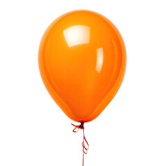 Bright orange balloon with a reflective surface against a dark backdrop