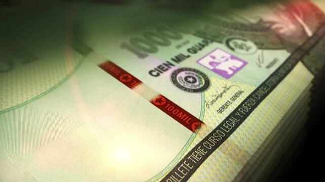 Paraguay guarani Paraguayan money counting. 100000 PYG banknotes. Fast cash note count macro loop. Business, finance and economy. Loopable and seamless concept.