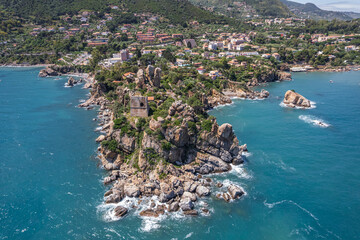 Daytime Aerial View of Cefal&ugrave; Coastline, Sicily