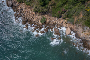 Blue Mediterranean Sea with Rock Background
