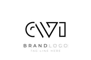 CWI abstract letter logo design. Modern Business Logo Design With Abstract Typography and Contemporary Style