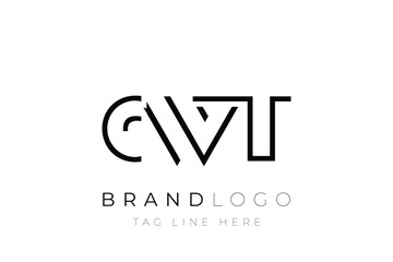 CWT abstract letter logo design. Modern Business Logo Design With Abstract Typography and Contemporary Style
