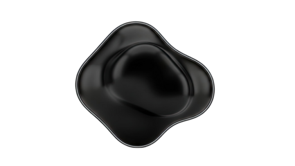 Abstract Black Fluid Blob with White Outline